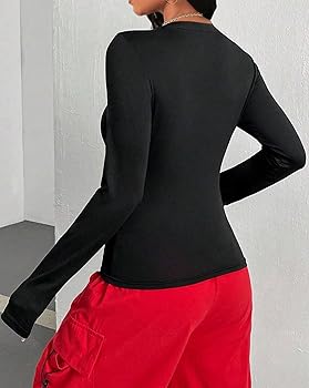 Hilinker Womens Spider Graphic Long Sleeve Top Workout Basic